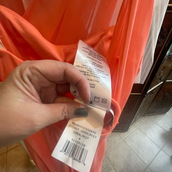 Coral 🪸 Dress! David’s Bridal Coral Reef Dress – Size 4 (NWT, $119 Retail) - Picture 6 of 9